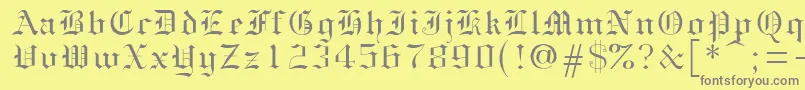フォントGothice – 黄色の背景に灰色の文字