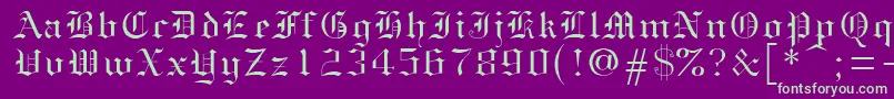 フォントGothice – 紫の背景に緑のフォント