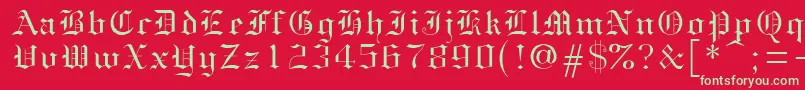 フォントGothice – 赤い背景に緑の文字