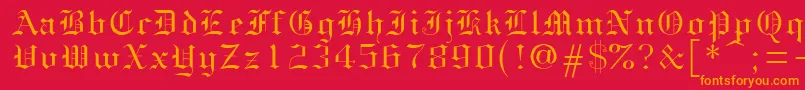 Шрифт Gothice – оранжевые шрифты на красном фоне