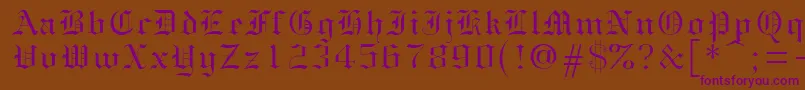 フォントGothice – 紫色のフォント、茶色の背景