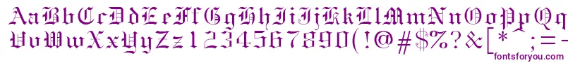 Gothice-Schriftart – Violette Schriften auf weißem Hintergrund