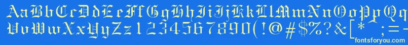 Gothice-fontti – keltaiset fontit sinisellä taustalla