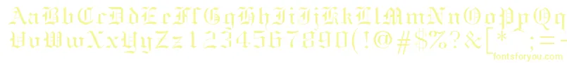 フォントGothice – 白い背景に黄色の文字