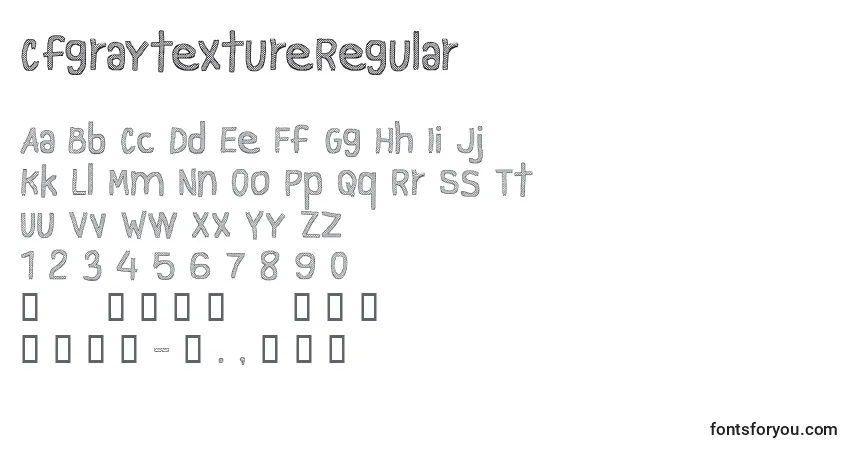 Schriftart CfgraytextureRegular – Alphabet, Zahlen, spezielle Symbole