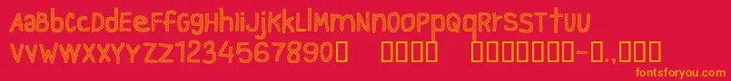 フォントCfgraytextureRegular – 赤い背景にオレンジの文字