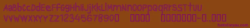 Fonte CfgraytextureRegular – fontes roxas em um fundo marrom