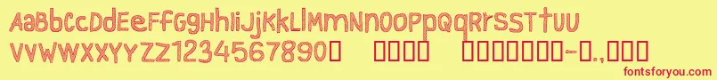 Шрифт CfgraytextureRegular – красные шрифты на жёлтом фоне