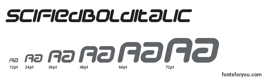 SciFiedBolditalic Font Sizes