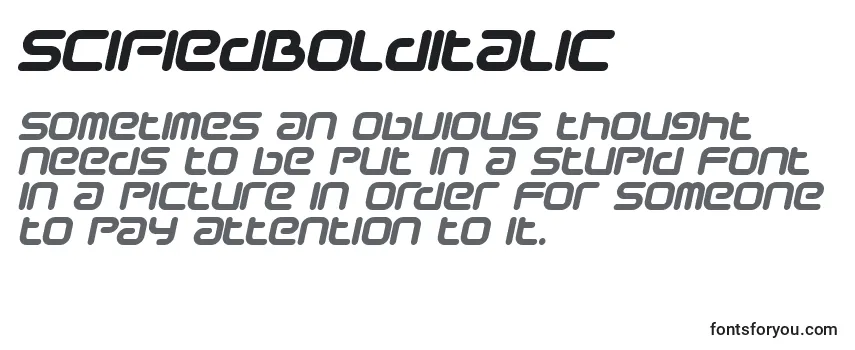 Schriftart SciFiedBolditalic