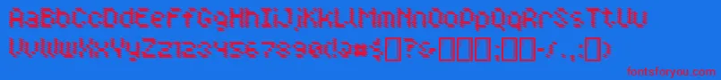 Doppler Font – Red Fonts on Blue Background