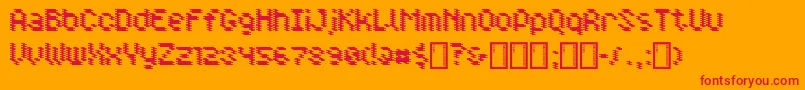 フォントDoppler – オレンジの背景に赤い文字