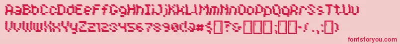 Doppler-Schriftart – Rote Schriften auf rosa Hintergrund