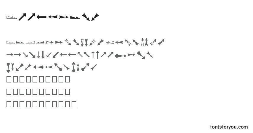 Schriftart Arrowsadf (60775) – Alphabet, Zahlen, spezielle Symbole