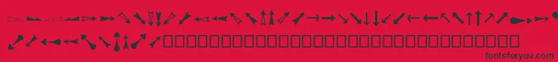 Arrowsadf-fontti – mustat fontit punaisella taustalla