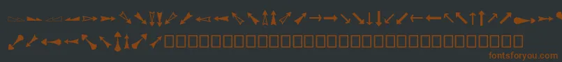 フォントArrowsadf – 黒い背景に茶色のフォント