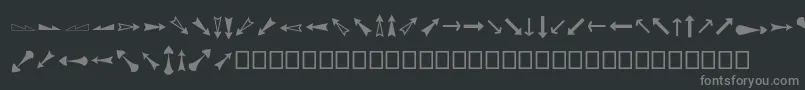 Arrowsadfフォントについての詳細 フォントArrowsadf – 黒い背景に灰色の文字