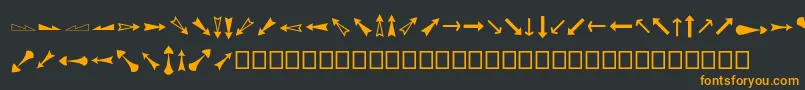Arrowsadf-Schriftart – Orangefarbene Schriften auf schwarzem Hintergrund