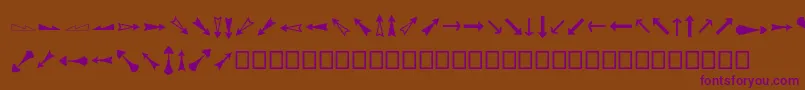 Fonte Arrowsadf – fontes roxas em um fundo marrom