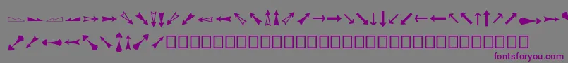 フォントArrowsadf – 紫色のフォント、灰色の背景