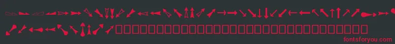 Czcionka Arrowsadf – czerwone czcionki na czarnym tle