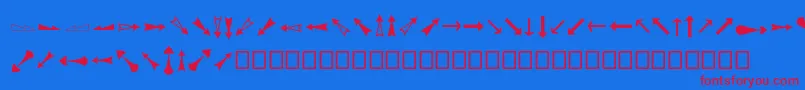 フォントArrowsadf – 赤い文字の青い背景