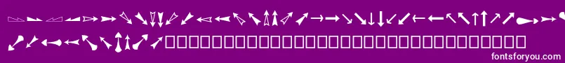 Czcionka Arrowsadf – białe czcionki na fioletowym tle