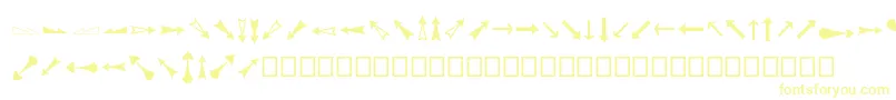 Шрифт Arrowsadf – жёлтые шрифты на белом фоне