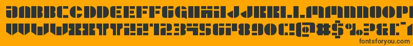 Leaguewarsexpand Font – Black Fonts on Orange Background