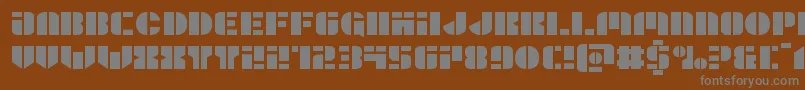 Weitere Informationen zur Leaguewarsexpand-Schriftart Leaguewarsexpand-Schriftart – Graue Schriften auf braunem Hintergrund