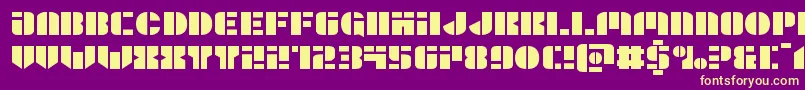 Leaguewarsexpand Font – Yellow Fonts on Purple Background