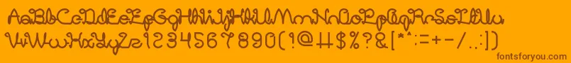 DigitalHandmadeBold Font – Brown Fonts on Orange Background