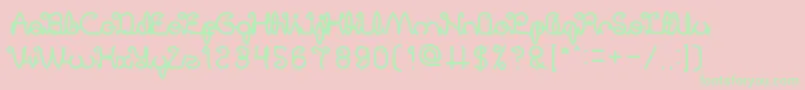 Fonte DigitalHandmadeBold – fontes verdes em um fundo rosa