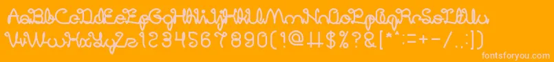 DigitalHandmadeBold-Schriftart – Rosa Schriften auf orangefarbenem Hintergrund