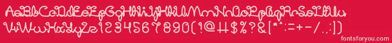 DigitalHandmadeBold Font – Pink Fonts on Red Background