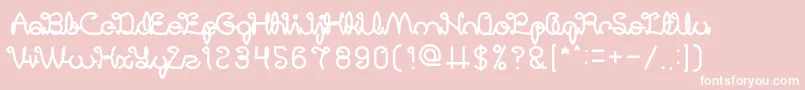 DigitalHandmadeBold Font – White Fonts on Pink Background