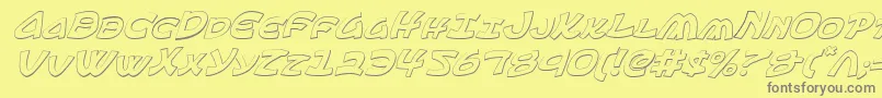 Ephesian3DItalic Font – Gray Fonts on Yellow Background