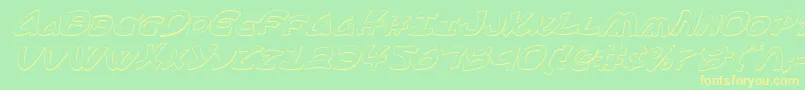 Ephesian3DItalic Font – Yellow Fonts on Green Background