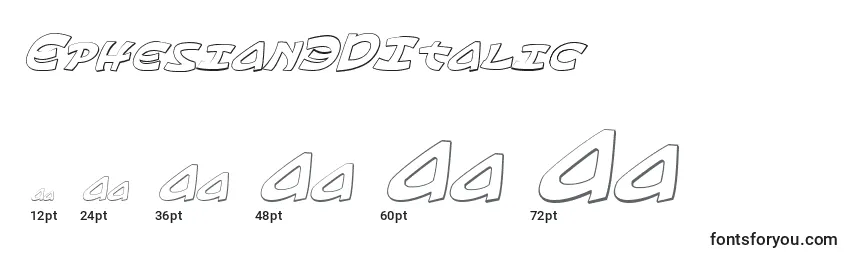 Ephesian3DItalic Font Sizes