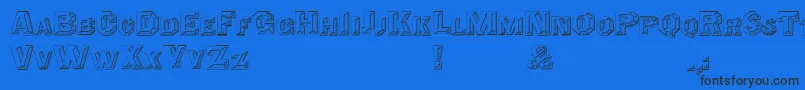 Prismatica Font – Black Fonts on Blue Background