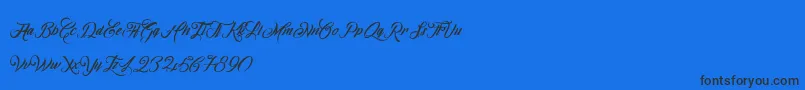 OmbelineLudolphides Font – Black Fonts on Blue Background