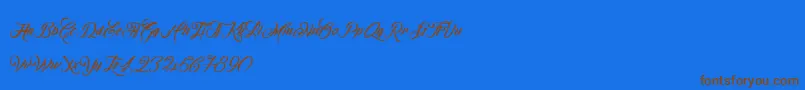 OmbelineLudolphides Font – Brown Fonts on Blue Background