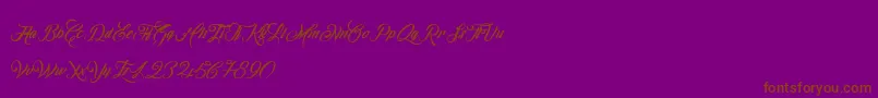 OmbelineLudolphides Font – Brown Fonts on Purple Background