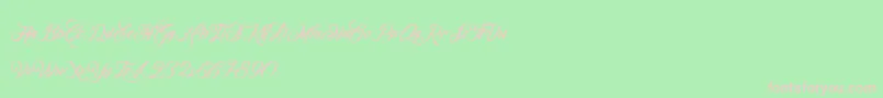 OmbelineLudolphides-fontti – vaaleanpunaiset fontit vihreällä taustalla