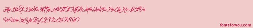 OmbelineLudolphides Font – Red Fonts on Pink Background