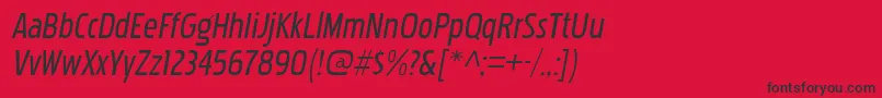 Fonte PakenhamcdrgItalic – fontes pretas em um fundo vermelho