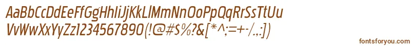 PakenhamcdrgItalic-fontti – ruskeat fontit valkoisella taustalla