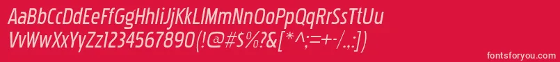fuente PakenhamcdrgItalic – Fuentes Rosadas Sobre Fondo Rojo