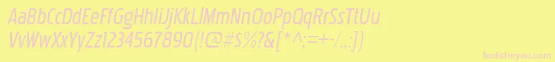 PakenhamcdrgItalic Font – Pink Fonts on Yellow Background