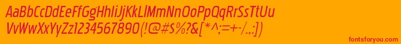 PakenhamcdrgItalic Font – Red Fonts on Orange Background